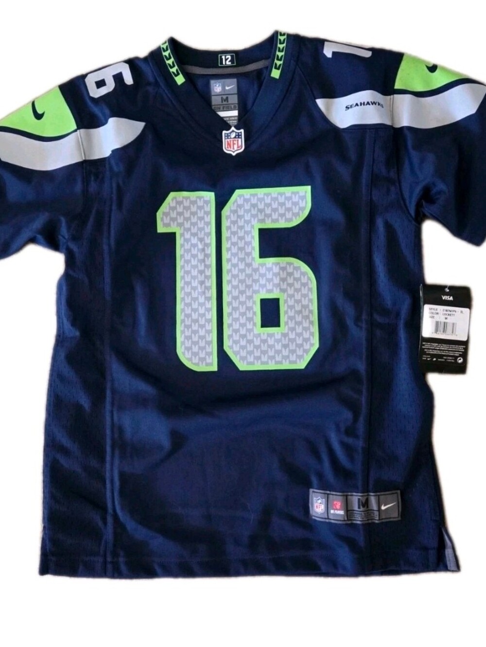 Seattle Seahawks Tyler Lockett #16 Youth MEDIUM NFL Blue Nike Jersey NWT